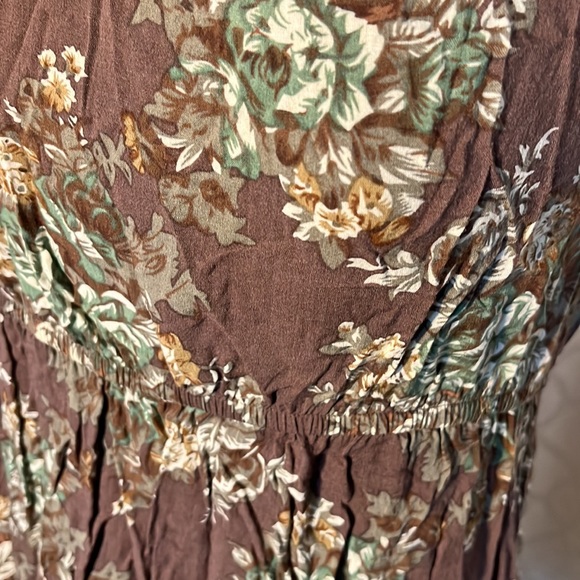 Women’s sleeveless top with lace. Brown with floral pattern size M - Picture 2 of 9